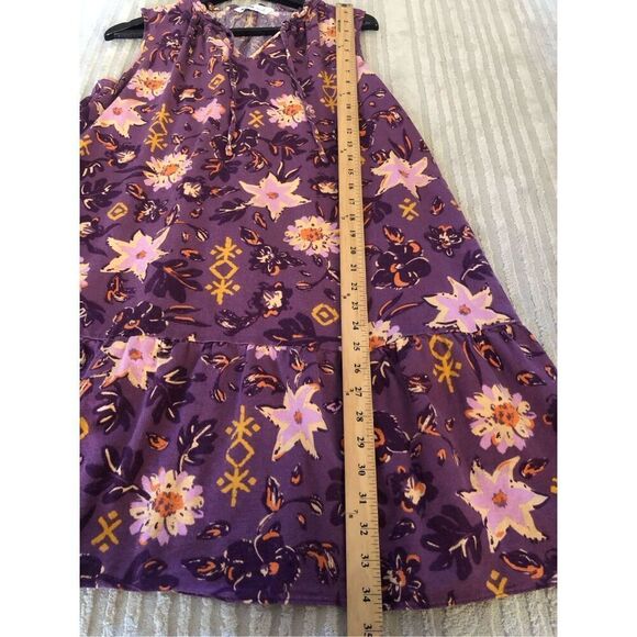Sonoma Dress Womens Size XL Purple Floral Linen Rayon Blend  Boho - Picture 8 of 13